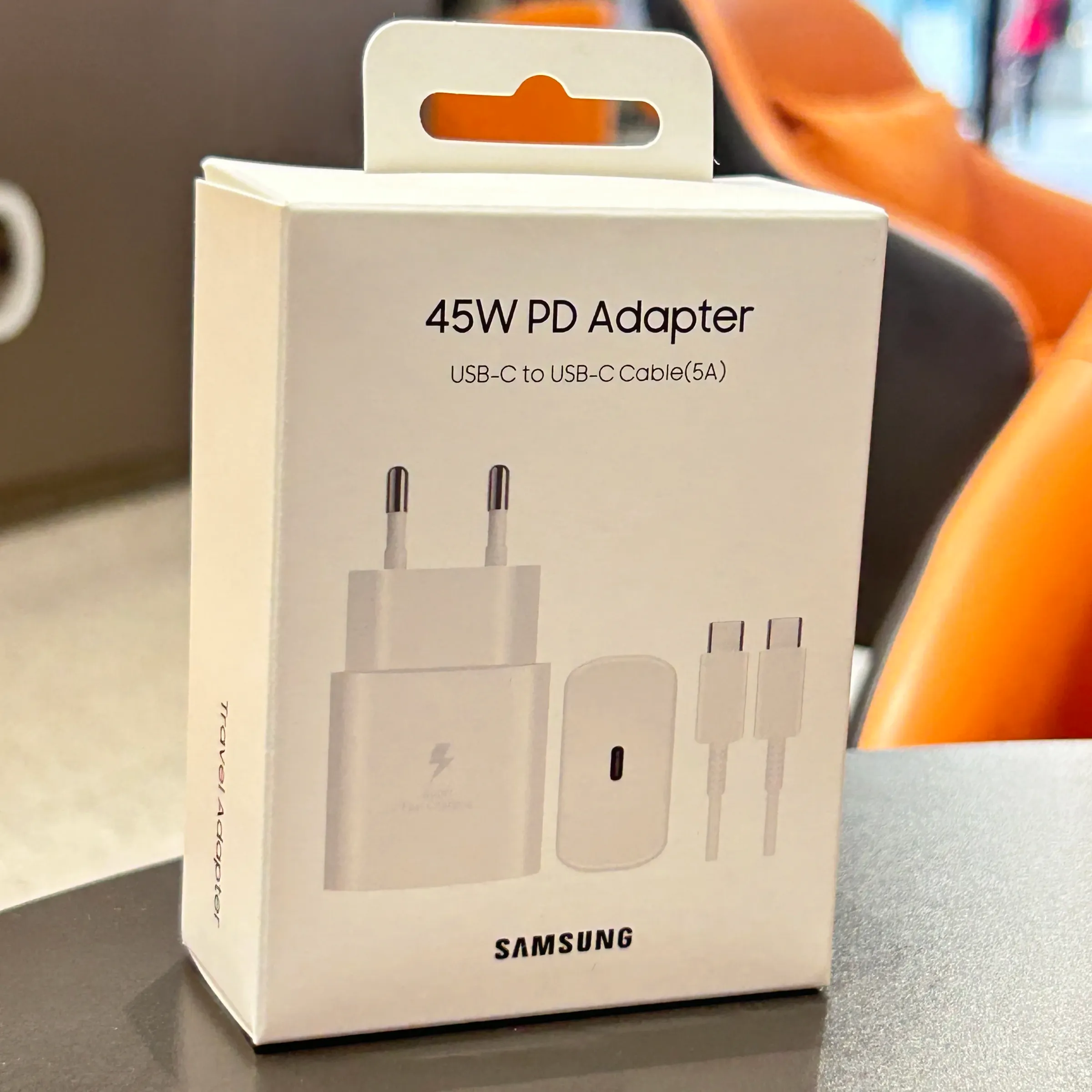 Chargeur Samsung 45 W à charge rapide PD avec adaptateur UE et câble USB Type-C 5 A, compatible Galaxy S25 Ultra, S25+, S25 FE, S24, S23, S22, A56, A55, A36 et A17 9