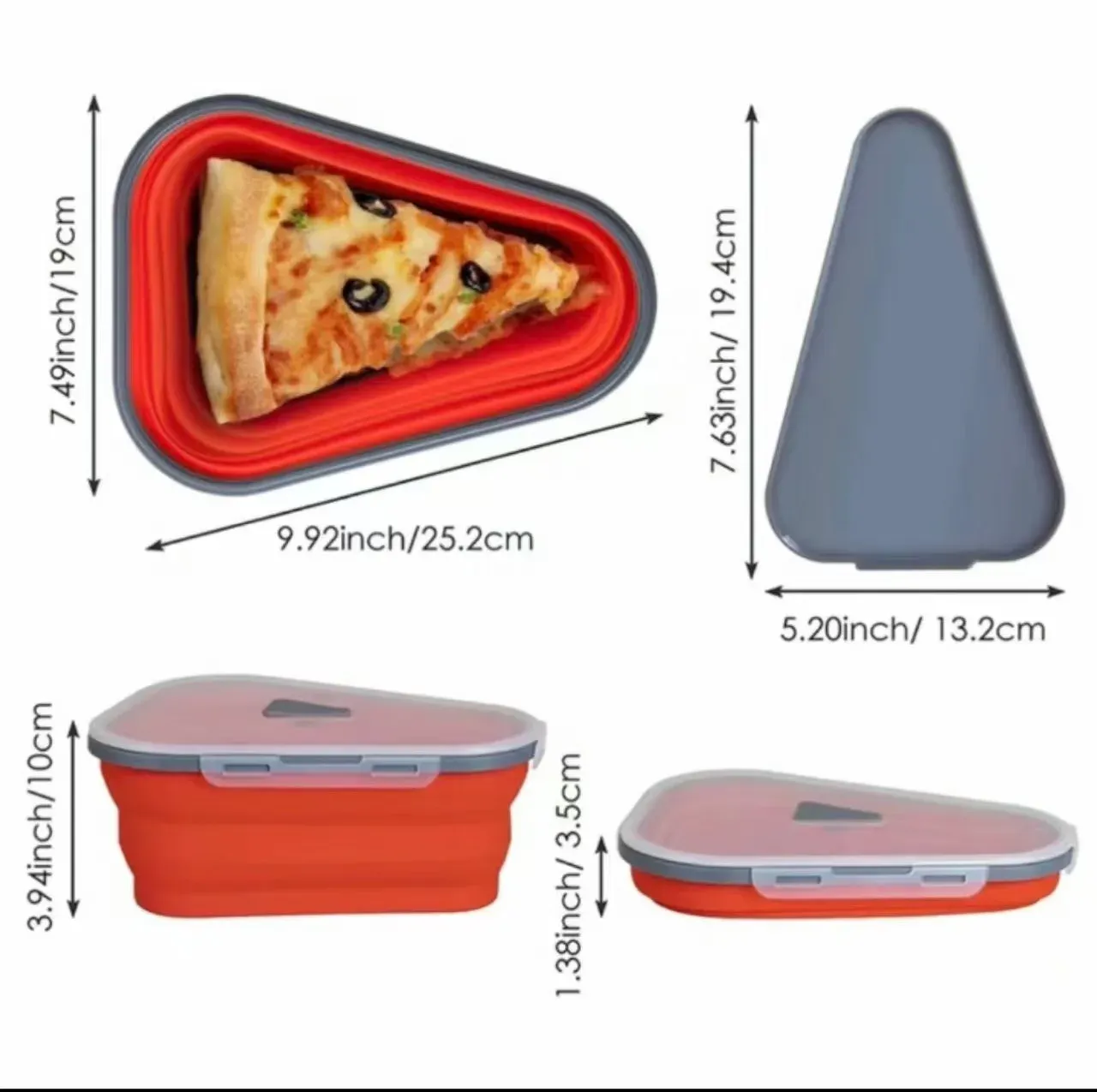 Boîte à pizza pliante en silicone en situation d'utilisation
