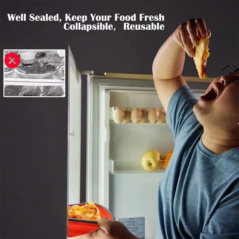 Boîte à pizza en silicone, vue d'ensemble