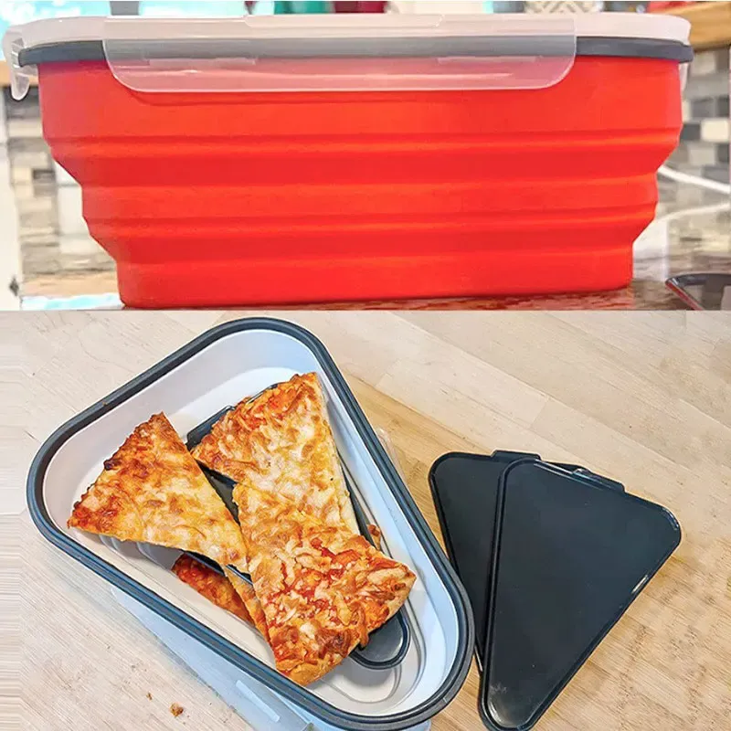 Boîte à pizza en silicone, utilisation à emporter