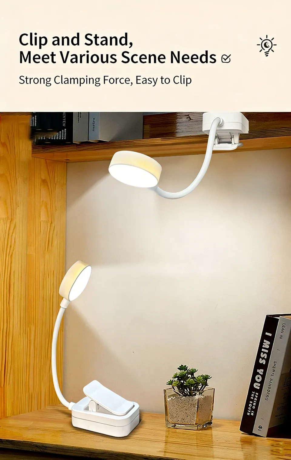 Lampe de lecture LED en situation