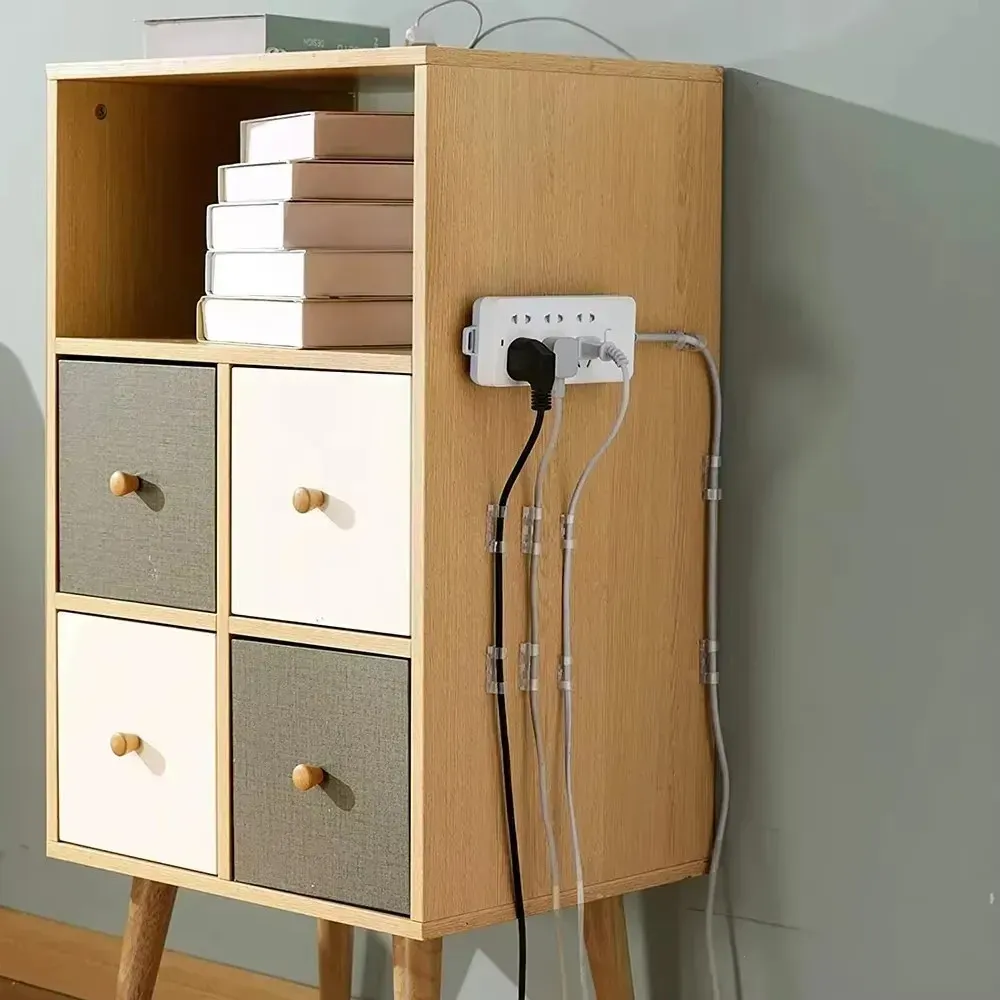 Organiseur de câbles en ABS : clips de gestion des câbles pour poste de travail, support de cordon USB et enrouleur de ligne de données 6