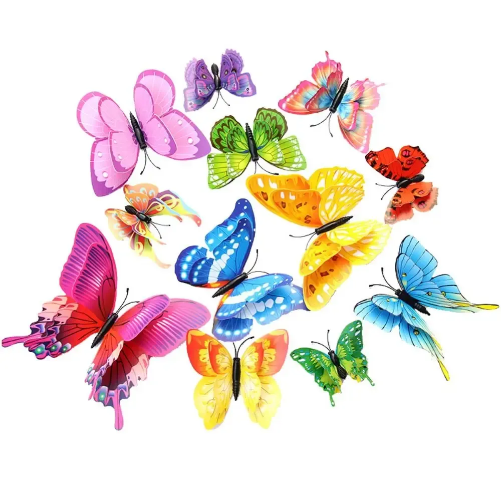 Autocollants papillons 3D universels, lot de 30, stickers muraux colorés pour décoration de maison, mariage et bureau 3