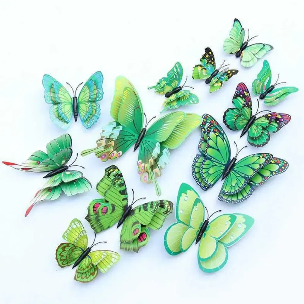 Autocollants papillons 3D universels, lot de 30, stickers muraux colorés pour décoration de maison, mariage et bureau 13