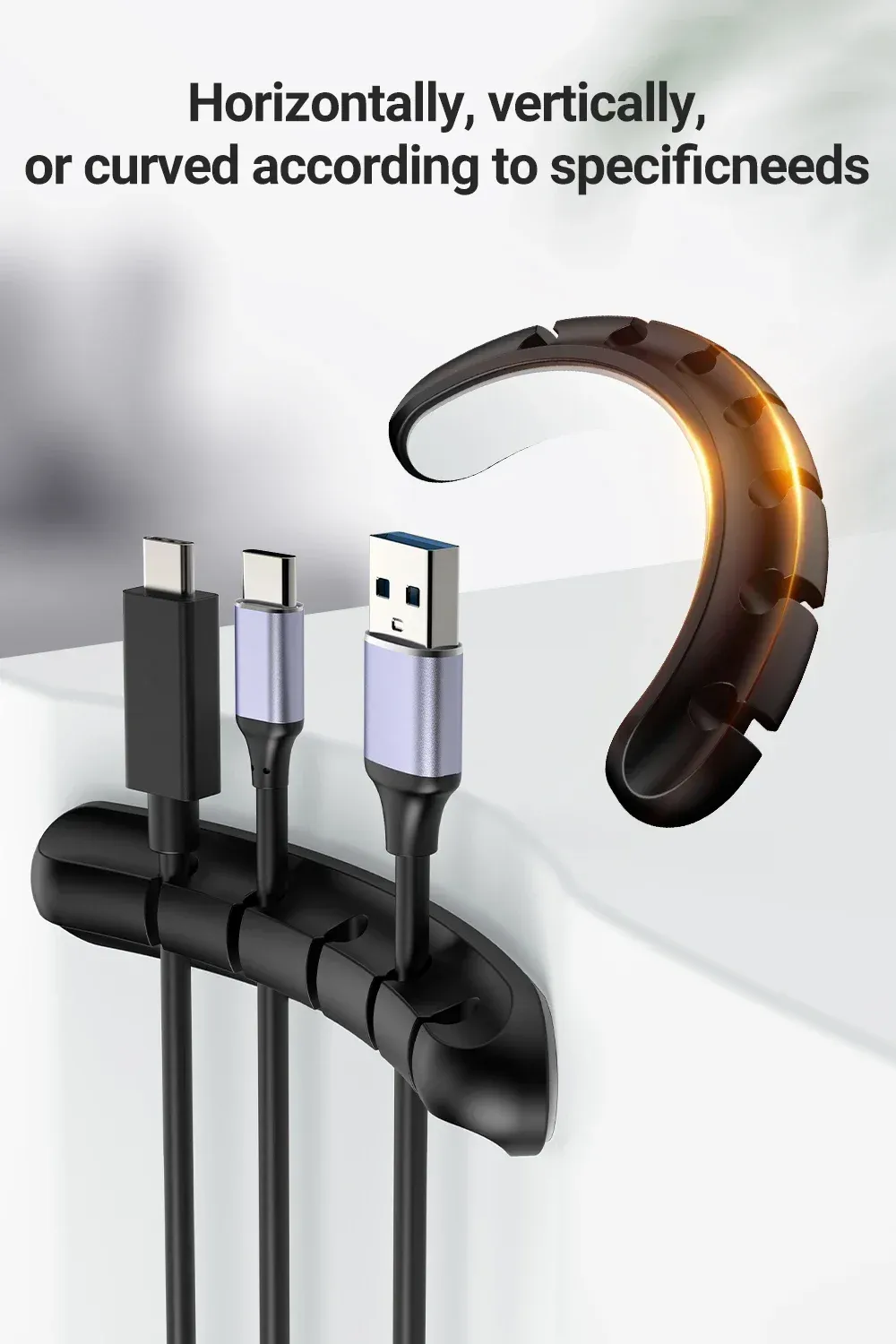 Clips adhésifs pour câbles installés horizontalement, verticalement et en courbe
