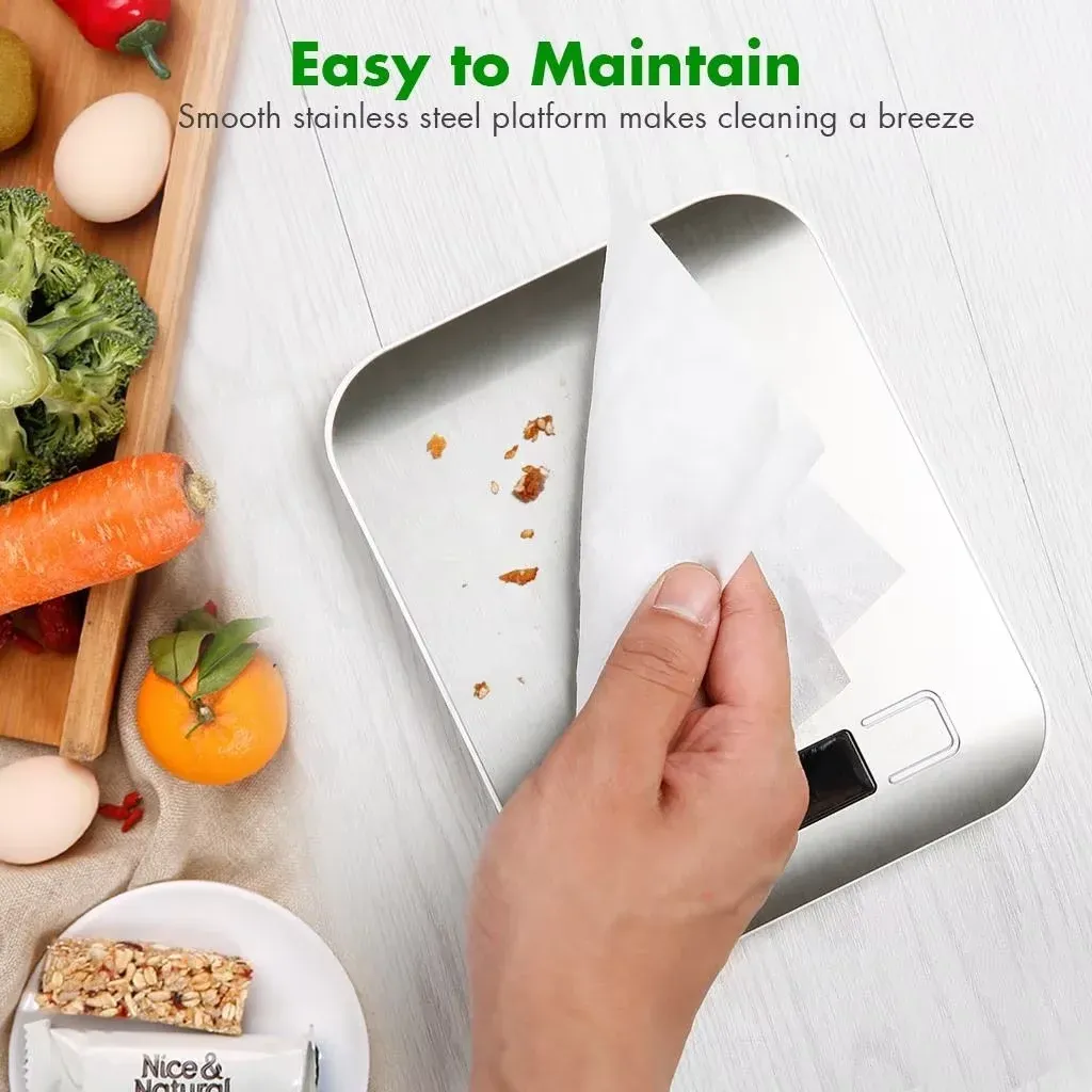 Balance alimentaire numérique multifonction 5 kg / 1 g, écran LCD, acier inoxydable étanche 4