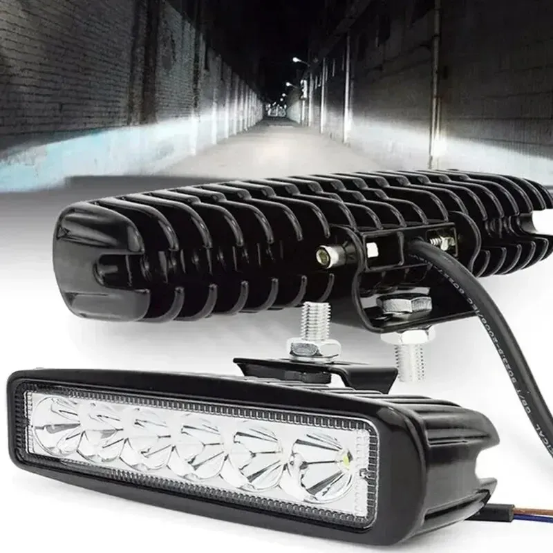 Phare de travail universel pour voiture, haute luminosité et budget maîtrisé, pour véhicules tout-terrain et camions, feu antibrouillard et feu de conduite DRL, 18 W, 6 LED, 12 V