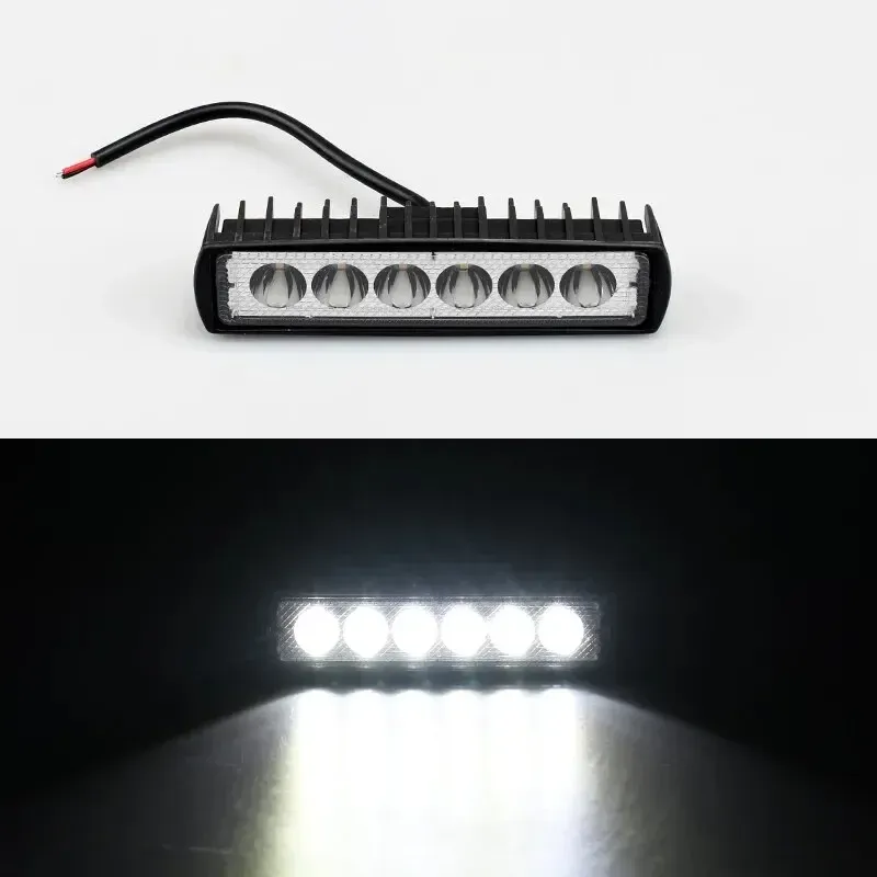 Phare de travail universel pour voiture, haute luminosité et budget maîtrisé, pour véhicules tout-terrain et camions, feu antibrouillard et feu de conduite DRL, 18 W, 6 LED, 12 V 6