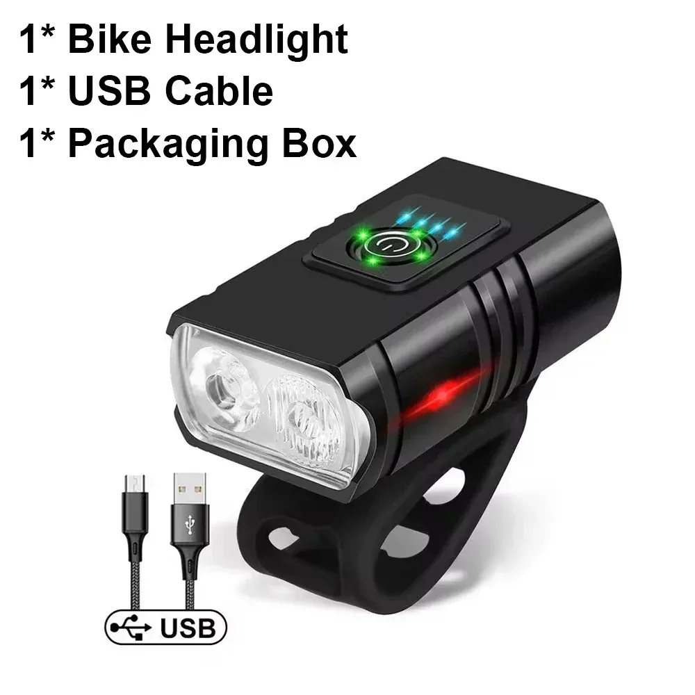 Lampe avant de vélo LED T6 rechargeable par USB, 1000 lumens, pour VTT et vélo de route, phare cyclisme compact 11