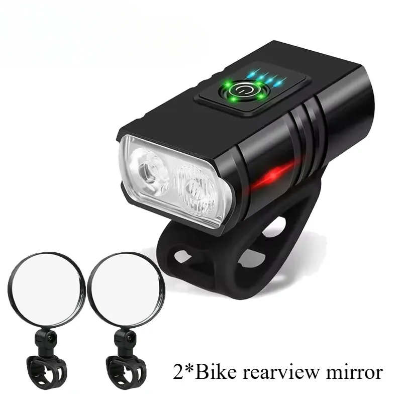Lampe avant de vélo LED T6 rechargeable par USB, 1000 lumens, pour VTT et vélo de route, phare cyclisme compact 7