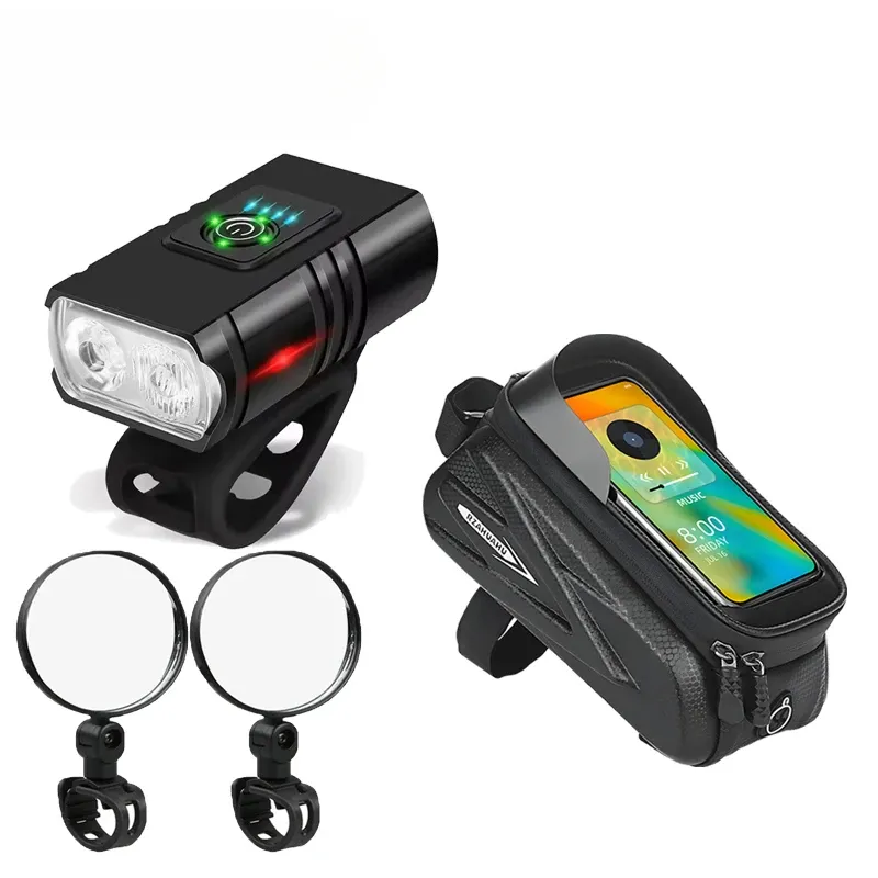 Lampe avant de vélo LED T6 rechargeable par USB, 1000 lumens, pour VTT et vélo de route, phare cyclisme compact 9