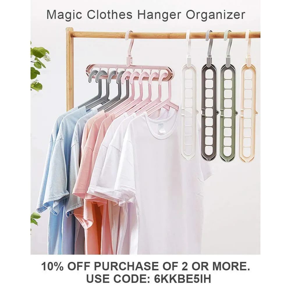 Lot de 3 cintres magiques gain de place, organisateur de placard intelligent, cintres en cascade pour vêtements, cintres premium pour chemises, pantalons et robes 2