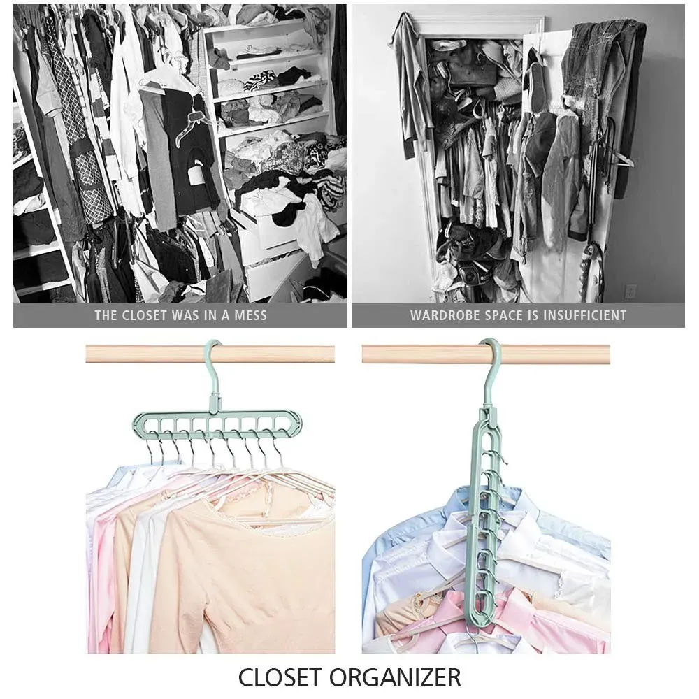 Lot de 3 cintres magiques gain de place, organisateur de placard intelligent, cintres en cascade pour vêtements, cintres premium pour chemises, pantalons et robes 4