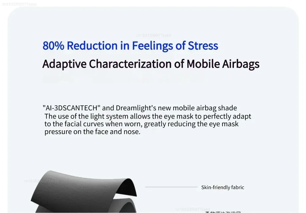 Masque de sommeil Dreamlight 4S, détail de la forme 3D
