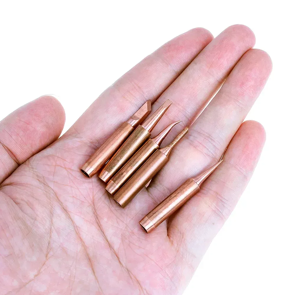 Panne de fer à souder en cuivre pur 900M-T, lot de 5, pointes sans plomb, tête de soudage, outils de soudage BGA, fer à marquer 5