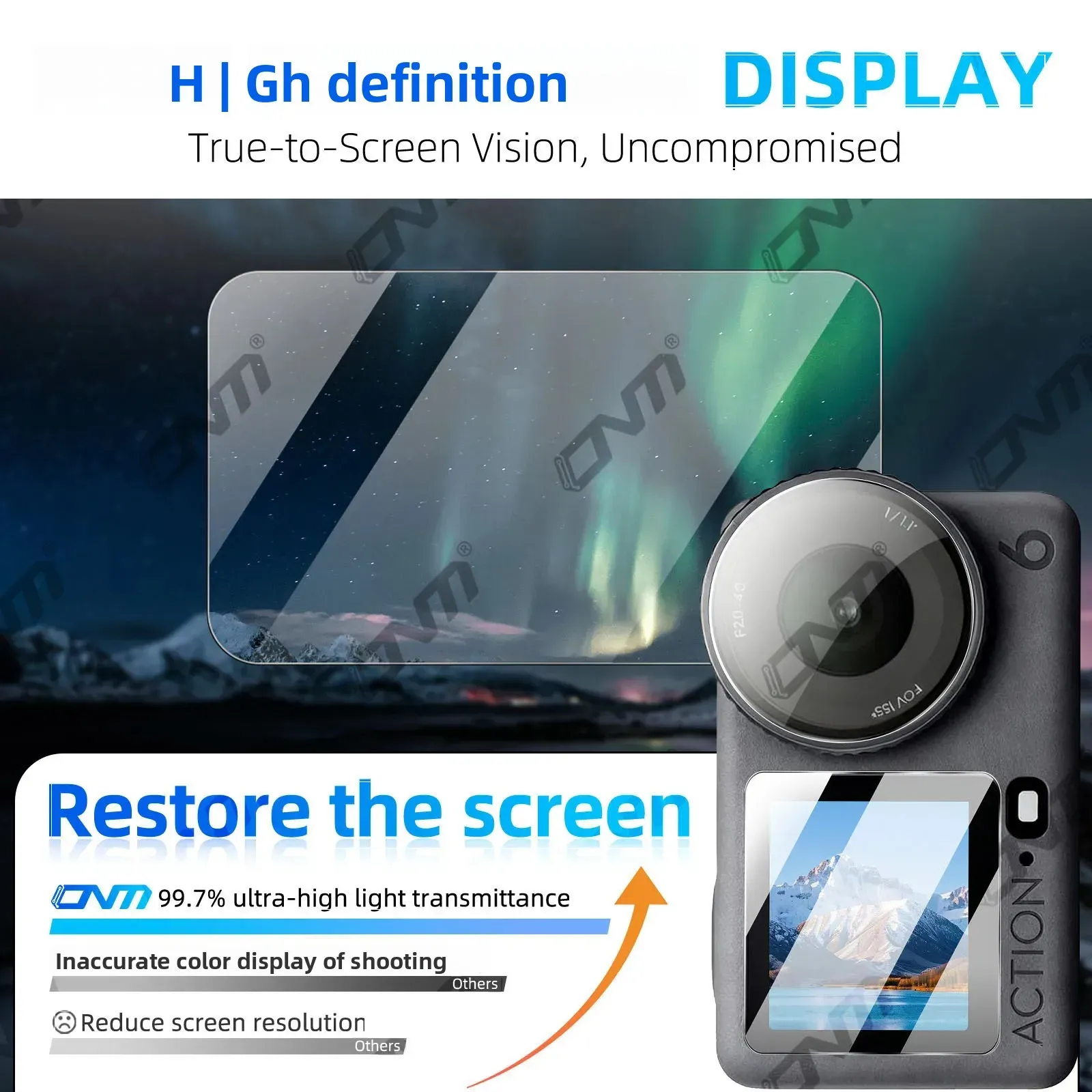 Protection d'objectif et d'écran pour DJI Osmo Action 6 - Verre trempé 9H, film anti-rayures pour caméra 5