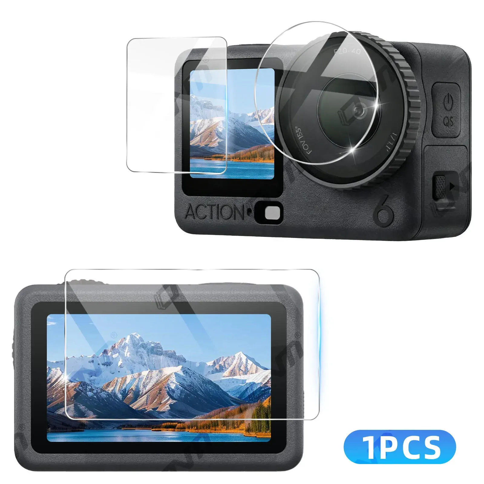 Protection d'objectif et d'écran pour DJI Osmo Action 6 - Verre trempé 9H, film anti-rayures pour caméra 7