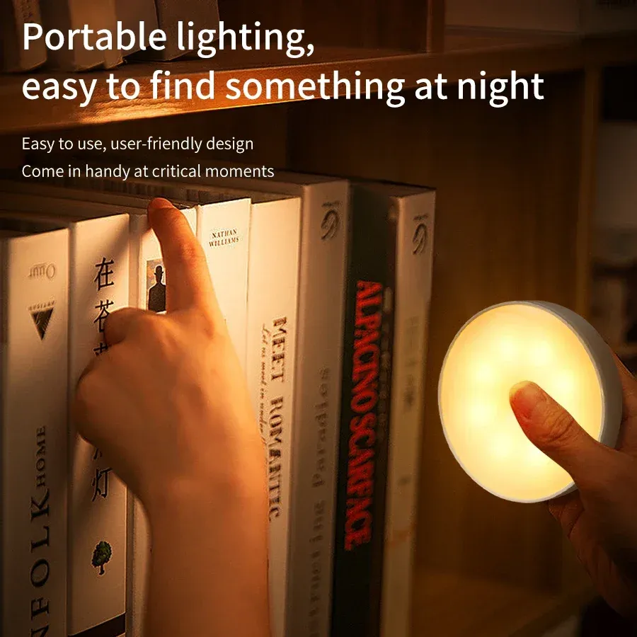 Détecteur de mouvement rechargeable à LED, lot de 1, 2 ou 4 pièces, veilleuse décorative pour mur, chambre, placards de cuisine et chambre d'enfant 4