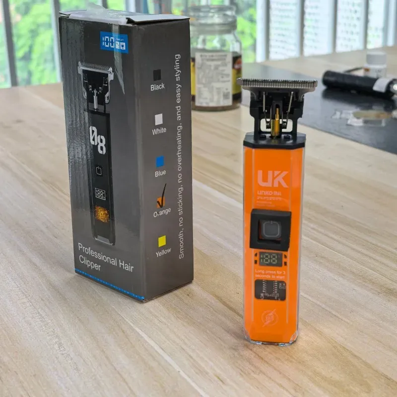 Tondeuse à cheveux électrique T9 portable, rechargeable par USB, lame en acier inoxydable, rasoir à écartement nul, cadeau pour homme 4
