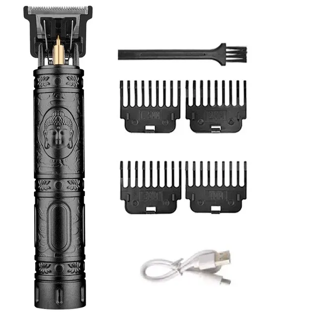 Tondeuse à cheveux électrique T9 portable, rechargeable par USB, lame en acier inoxydable, rasoir à écartement nul, cadeau pour homme 15
