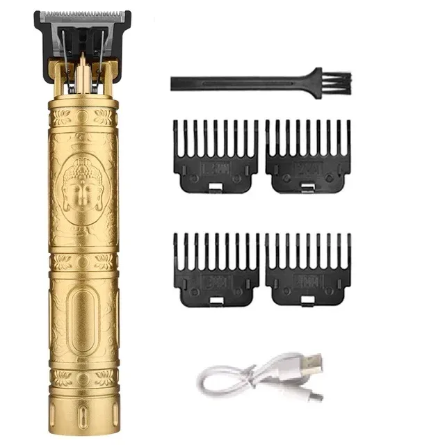 Tondeuse à cheveux électrique T9 portable, rechargeable par USB, lame en acier inoxydable, rasoir à écartement nul, cadeau pour homme 16
