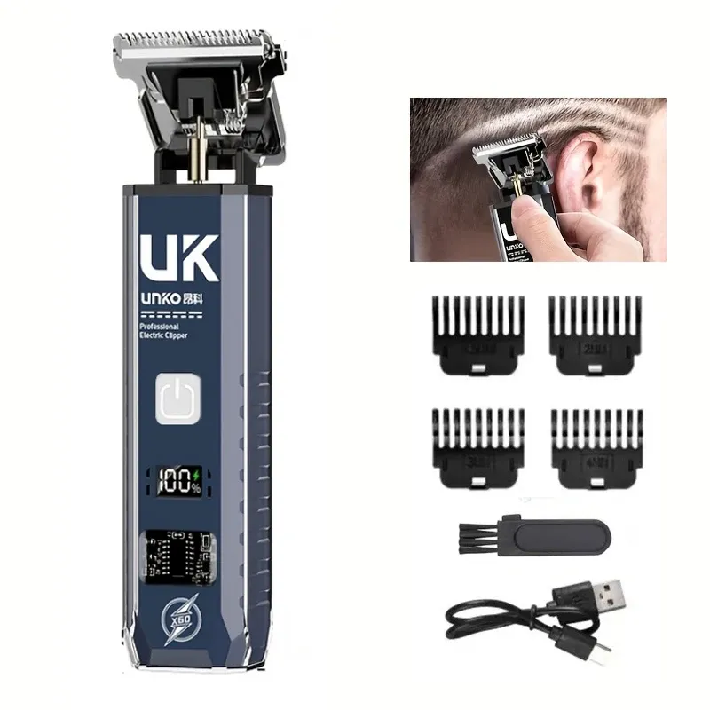 Tondeuse à cheveux électrique T9 portable, rechargeable par USB, lame en acier inoxydable, rasoir à écartement nul, cadeau pour homme 11