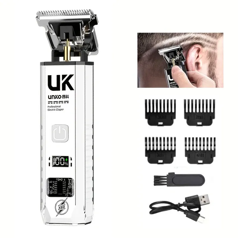 Tondeuse à cheveux électrique T9 portable, rechargeable par USB, lame en acier inoxydable, rasoir à écartement nul, cadeau pour homme 14