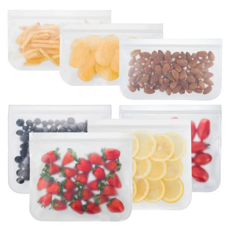 Sac de conservation alimentaire en silicone, réutilisable, à fermeture zippée, étanche, pour la cuisine 3