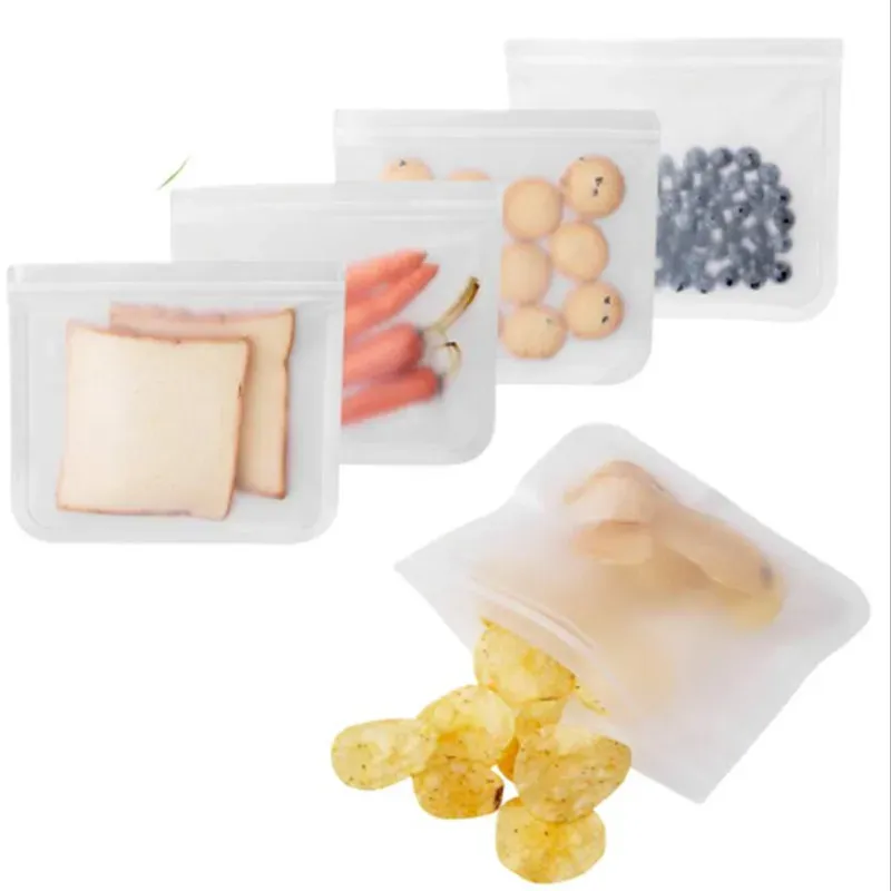 Sac de conservation alimentaire en silicone, réutilisable, à fermeture zippée, étanche, pour la cuisine 4
