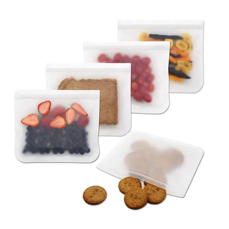 Sac de conservation alimentaire en silicone, réutilisable, à fermeture zippée, étanche, pour la cuisine 5