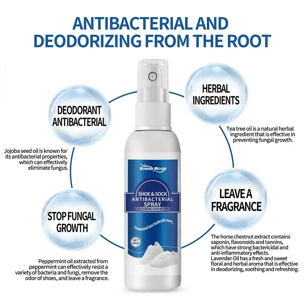 Spray antibactérien désodorisant pour chaussures, 60 ml 4