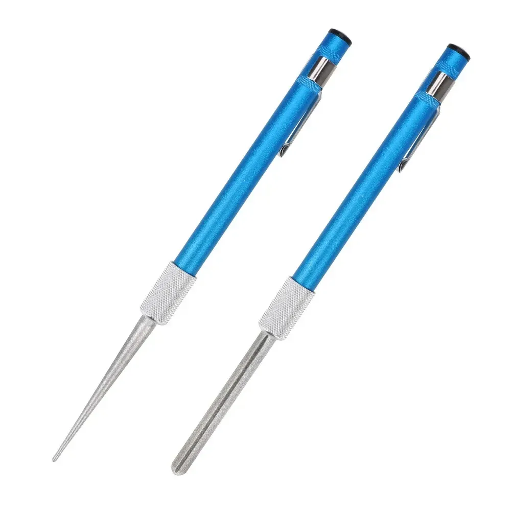 Aiguiseur de couteau stylo diamanté – Affûteur monobloc pour couteaux de pêche et couteaux à crochet, en acier au carbone, avec pierre à aiguiser à revêtement diamant 7