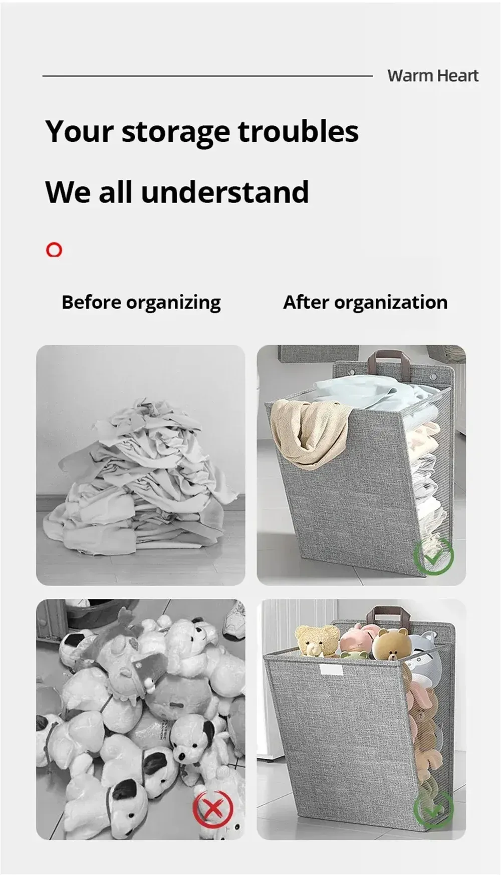 Panier à linge adhésif pliable, en situation