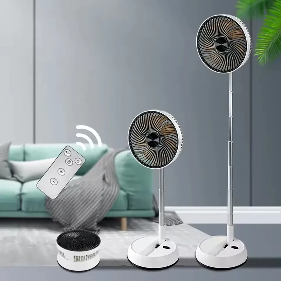 Ventilateur sur pied oscillant pliable rechargeable