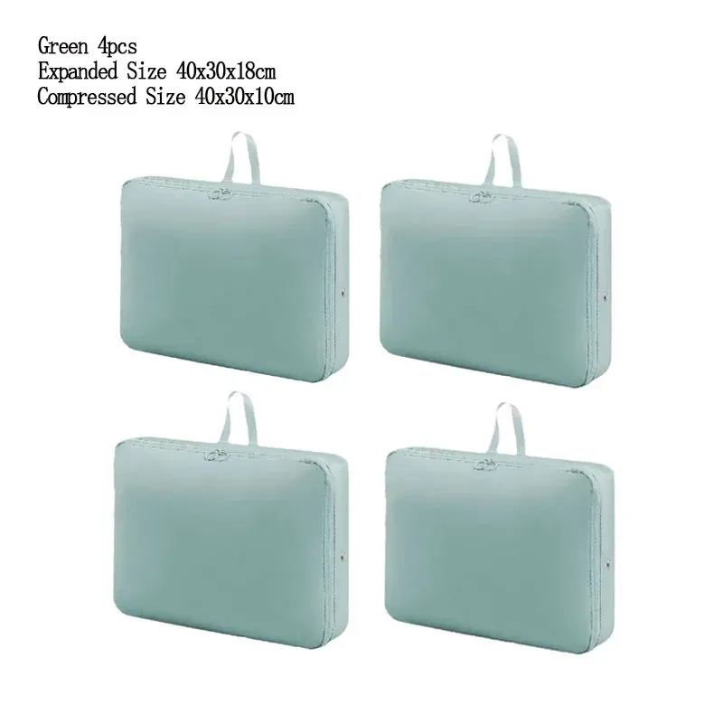 Lot de 4 sacs de rangement compressibles pour vêtements, doudounes et couettes en coton, pliables et à grande capacité 7