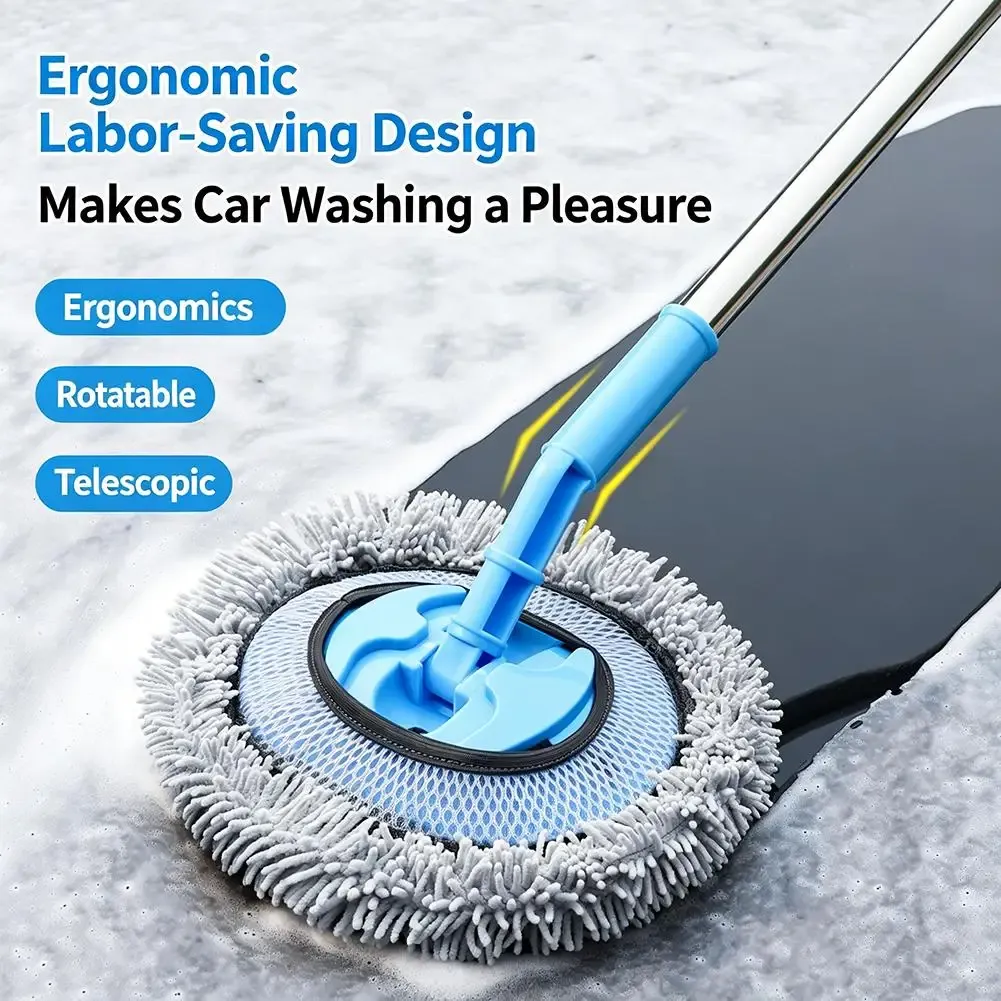 Brosse de lavage en utilisation sur véhicule