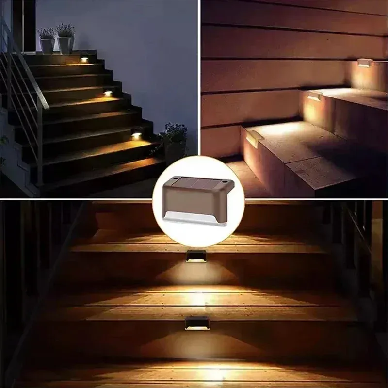 Lampe solaire LED pour extérieur, lot de 1, 4, 8 ou 12 pièces, étanche, éclairage de jardin, pont, escalier, terrasse et patio 10