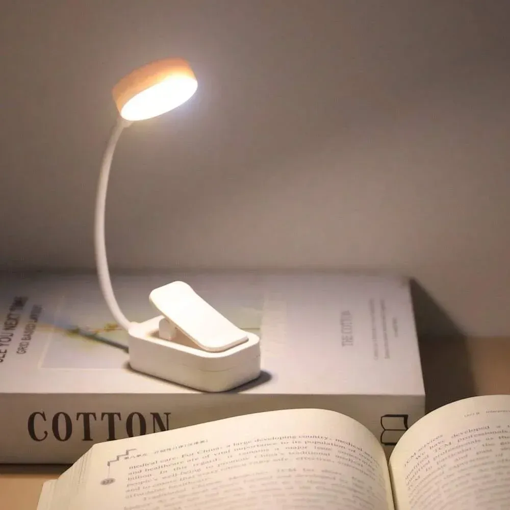 Mini lampe de lecture LED à pince, lampe de bureau à 3 modes d'éclairage réglables, protection des yeux, idéale pour les voyages, la chambre et la lecture