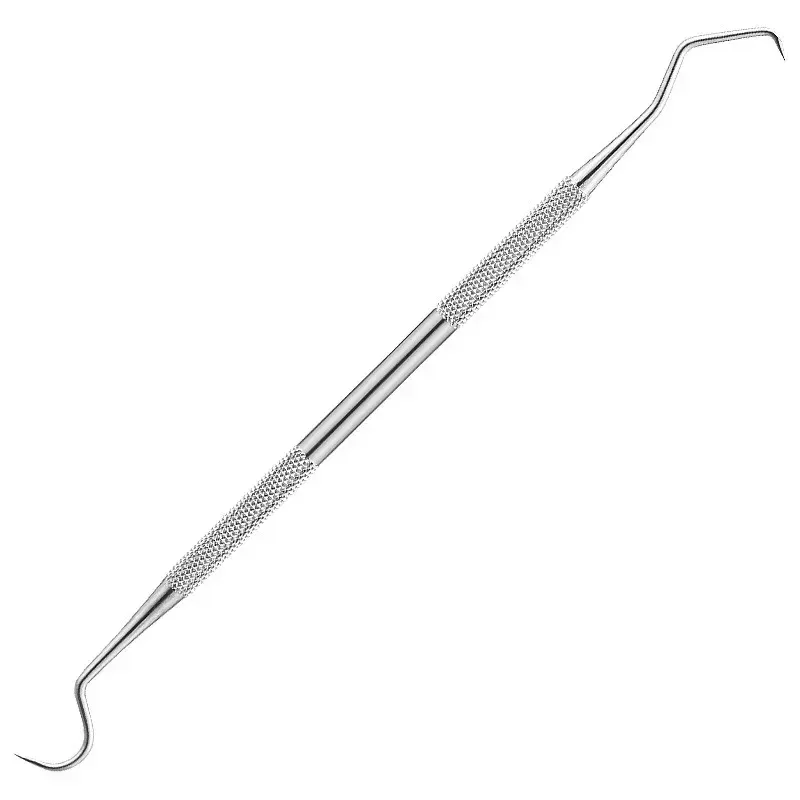 Grattoir dentaire à double embout en acier inoxydable avec sonde parodontale