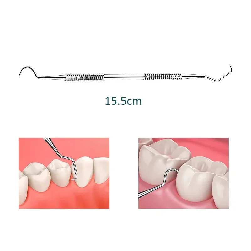 Grattoir dentaire en acier inoxydable, finition polie