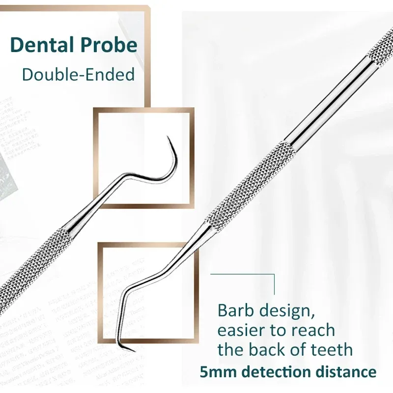Grattoir dentaire double extrémité en acier inoxydable
