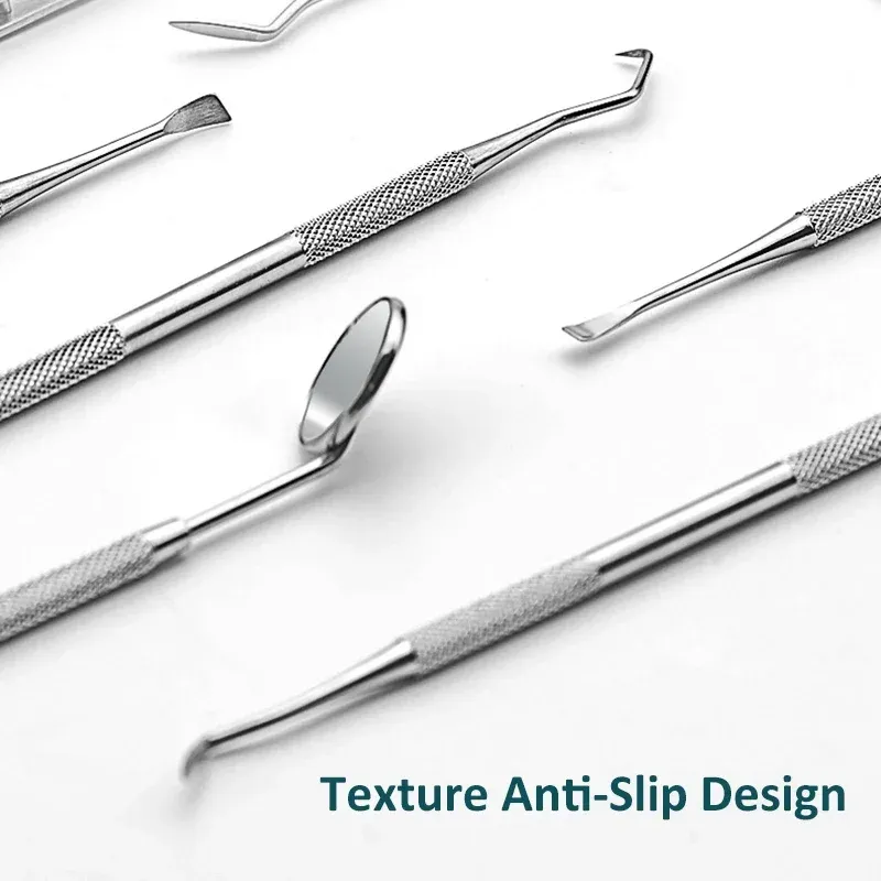 Détail du grattoir dentaire en acier inoxydable