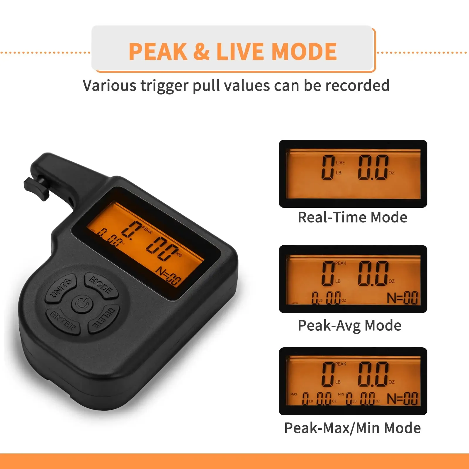 Jauge de force de traction numérique professionnelle 0-12 lb, graduation par incréments de 1 oz, écran LCD - Image 1