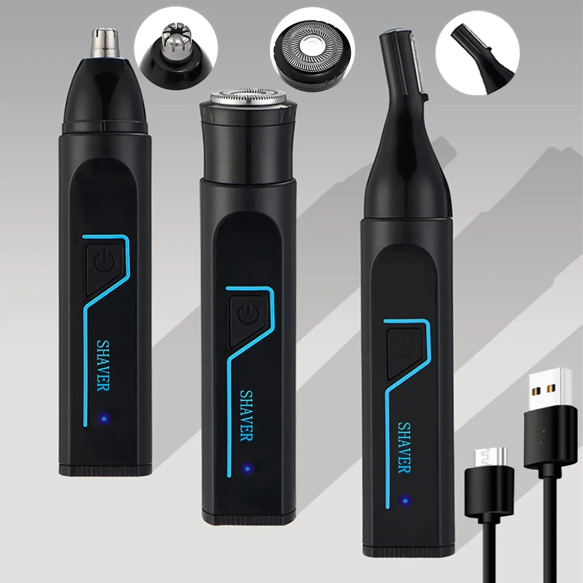 Épilateur électrique 3 en 1 pour homme, rasoir barbe, corps et intime, épilation poitrine, aisselles et jambes 7