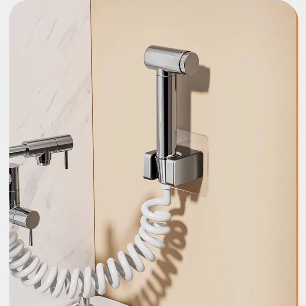 Support de pommeau de douche sans perçage, étanche, réglable, poli, à main, base de support de douche adhésive forte pour salle de bain 3