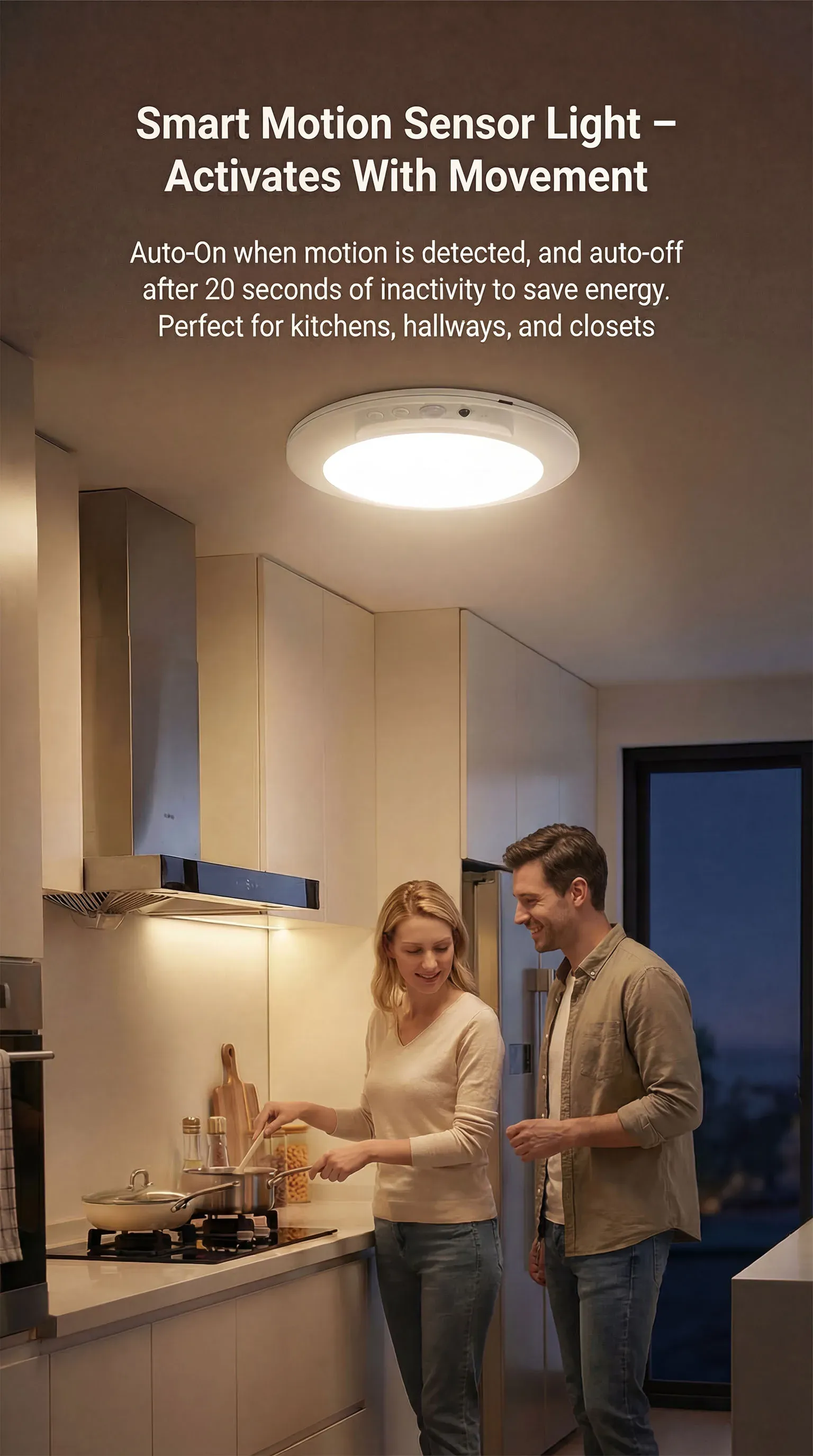 Lampe à détecteur de mouvement dans un escalier