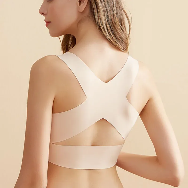 Soutien-gorge correcteur de posture pour femme à fermeture avant, sous-vêtement de sport pour un meilleur soutien du dos 2