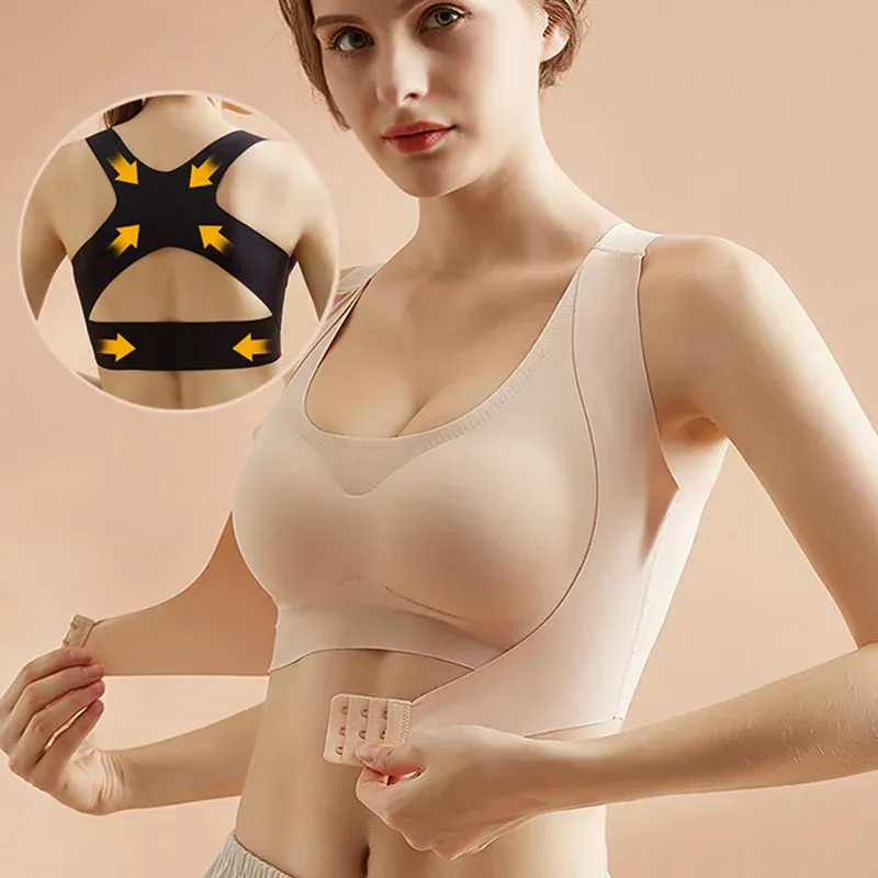 Soutien-gorge correcteur de posture pour femme à fermeture avant, sous-vêtement de sport pour un meilleur soutien du dos 6