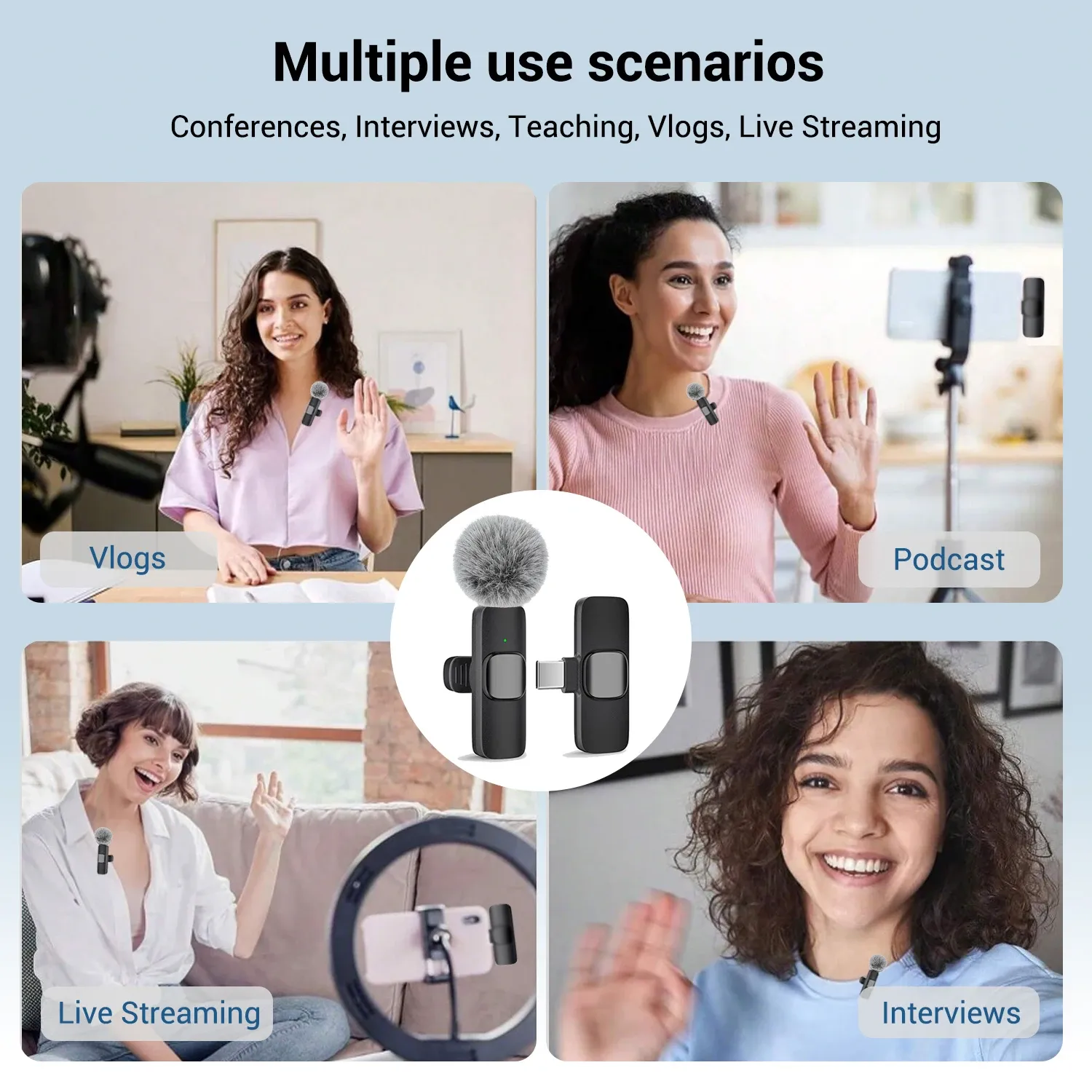 Microphone cravate sans fil en situation