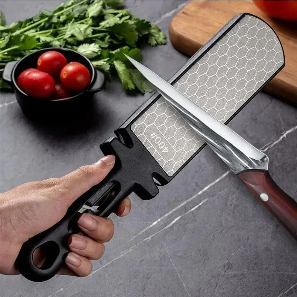 Aiguiseur de couteaux 5 en 1 avec barres diamantées 400/1000, outil multifonction pour couteaux de cuisine, acier au tungstène, céramique, pierre à aiguiser double face - Image 1